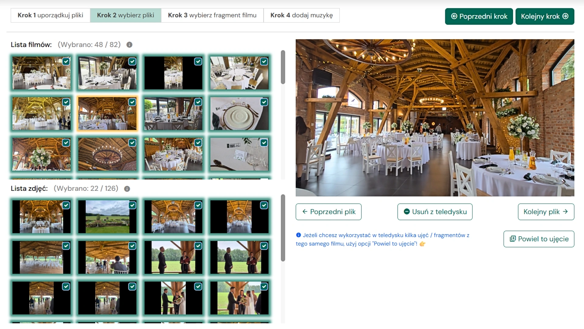 Dodawanie muzyki do teledysku z wesela