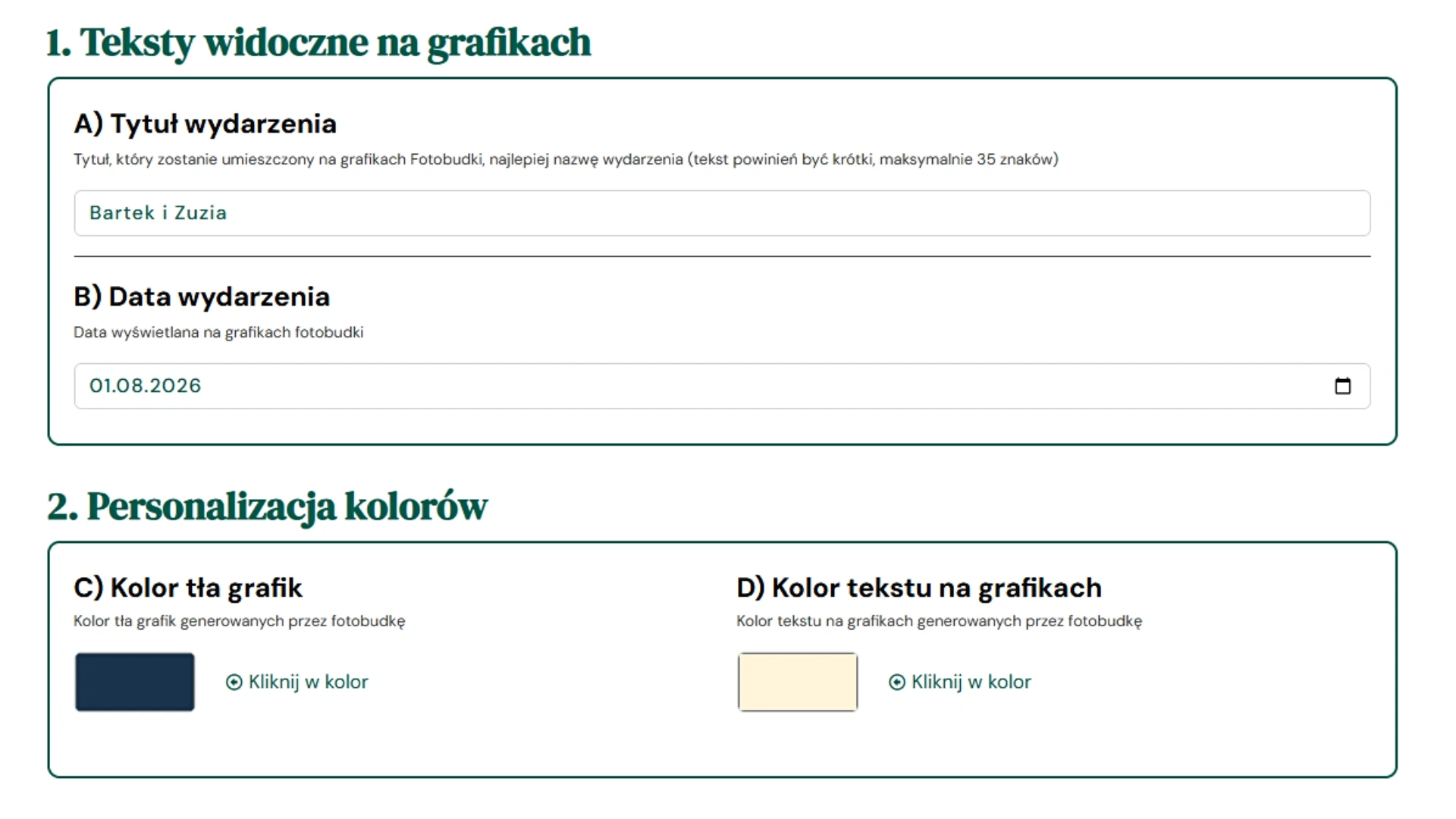 Spersonalizowane ramki weselne w fotobudce