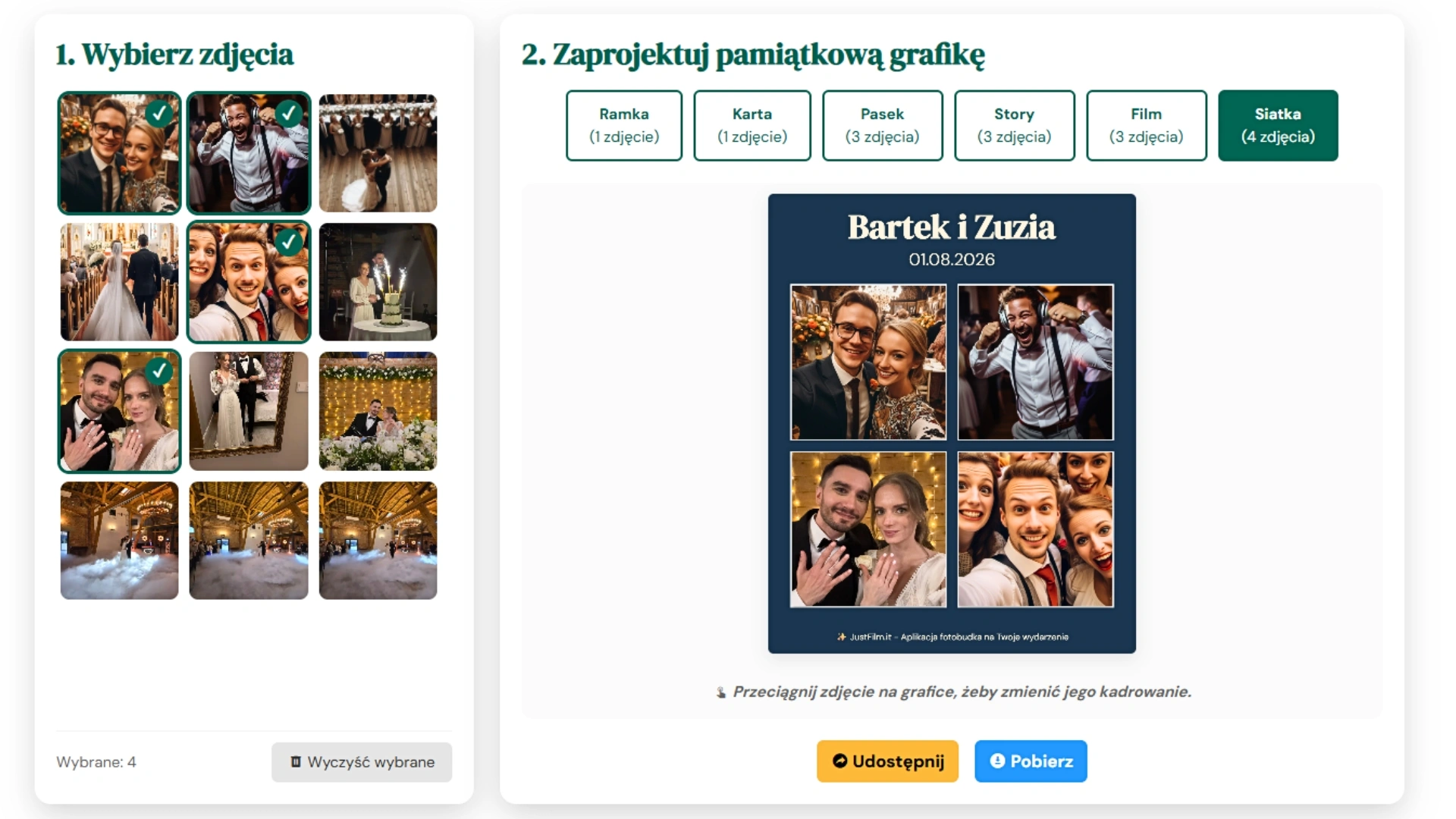 Cyfrowa fotobudka weselna - widok główny