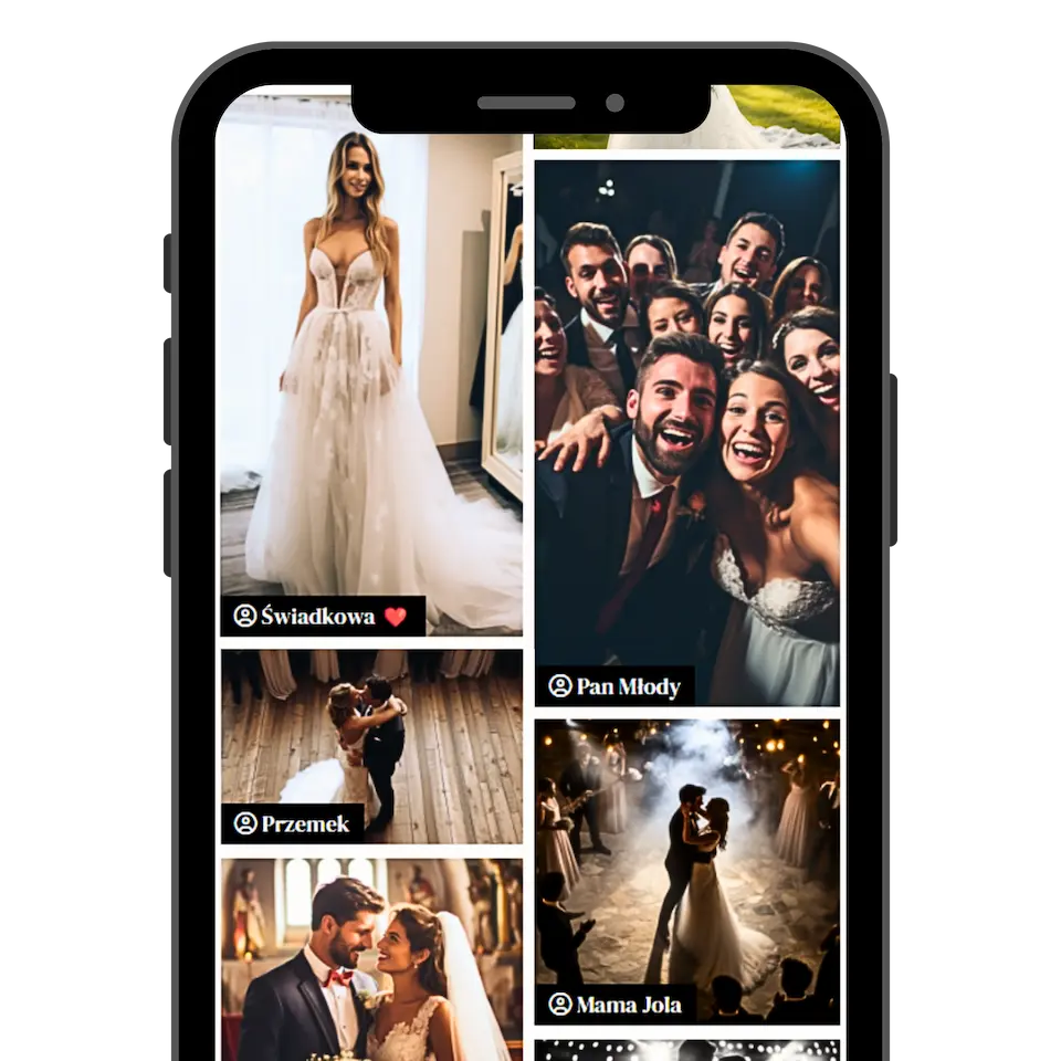 Galeria zdjęc weselnych w telefonie
