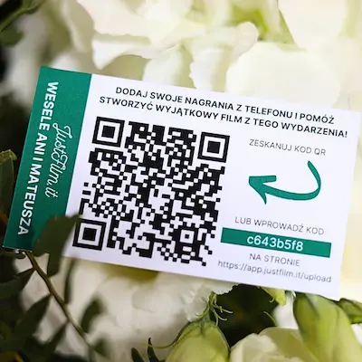 Kod QR do strony weselnej na zaproszeniu