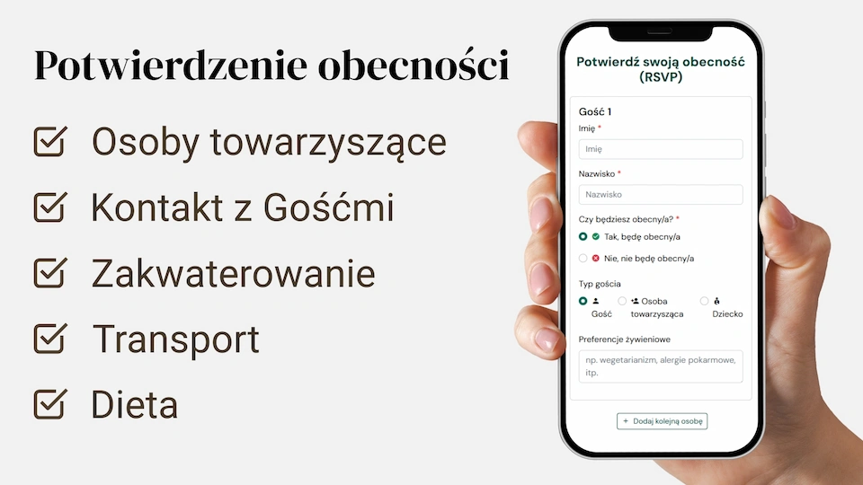 RSVP na wesele online - formularz potwierdzenia obecności gości weselnych