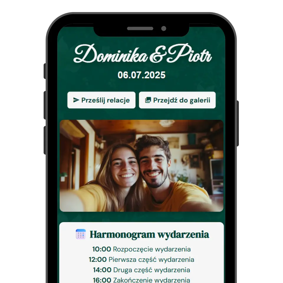 Galeria zdjęc weselnych w telefonie