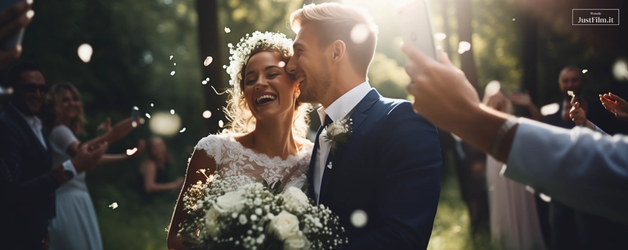 Recording wedding moments on a phone