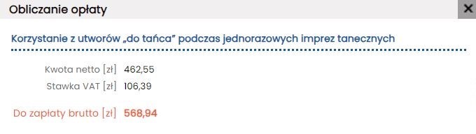 Paying ZAIKS through the website STEP 6