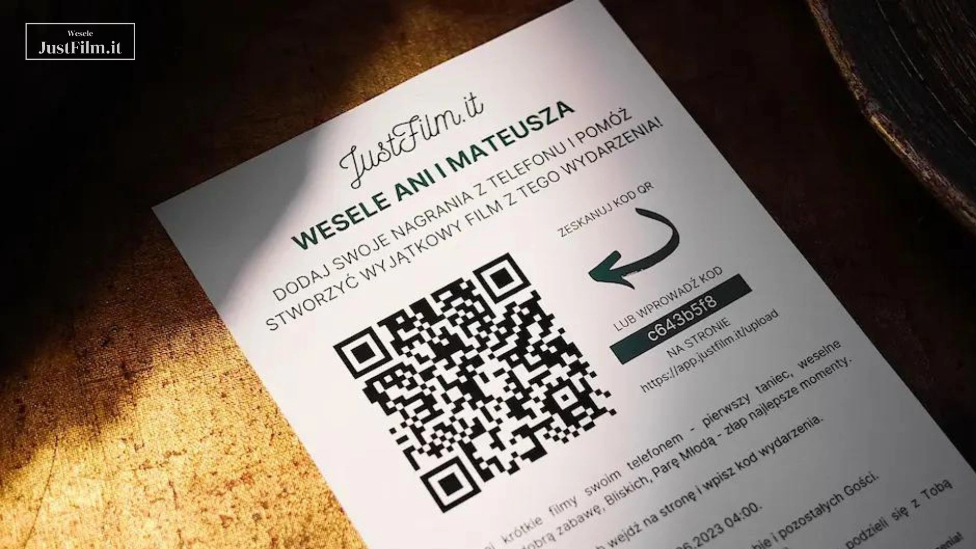 JustFilm – A QR Code for Your Wedding
