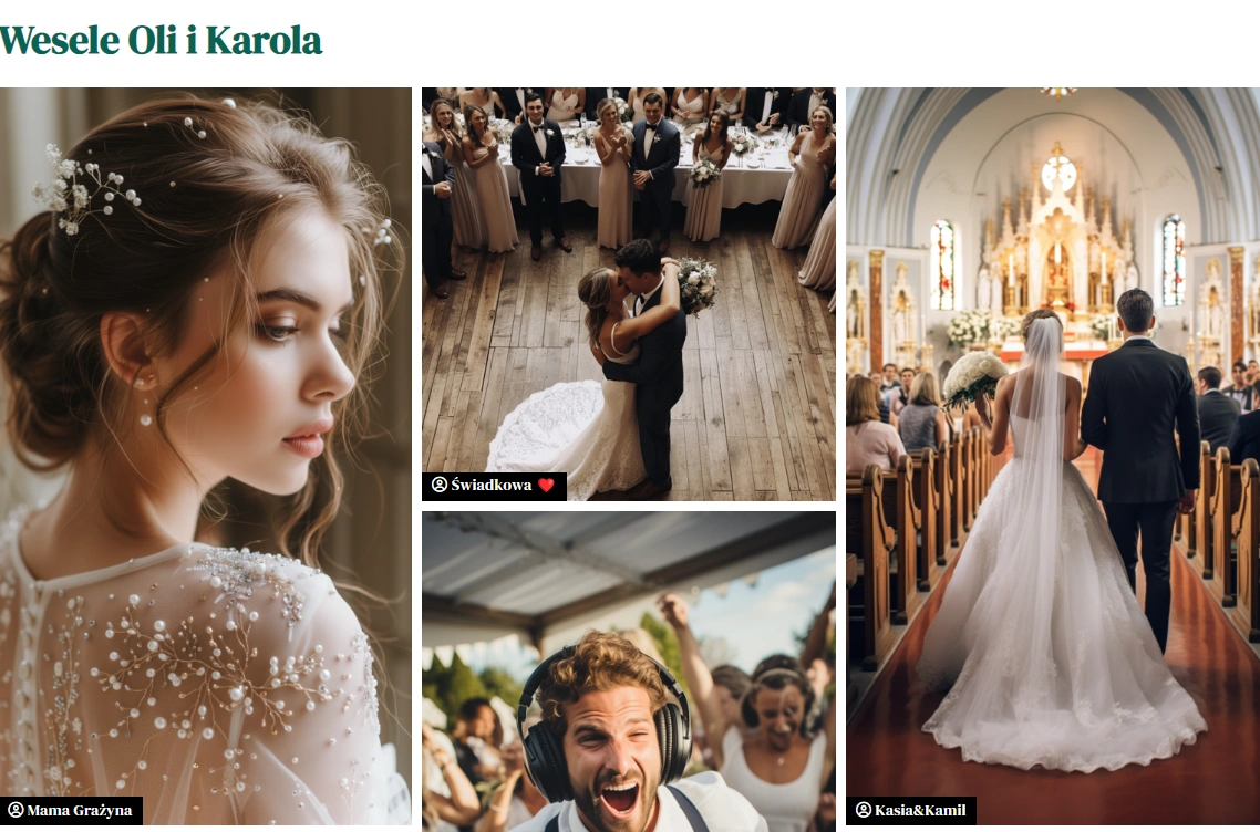 JustFilm online wedding guest book