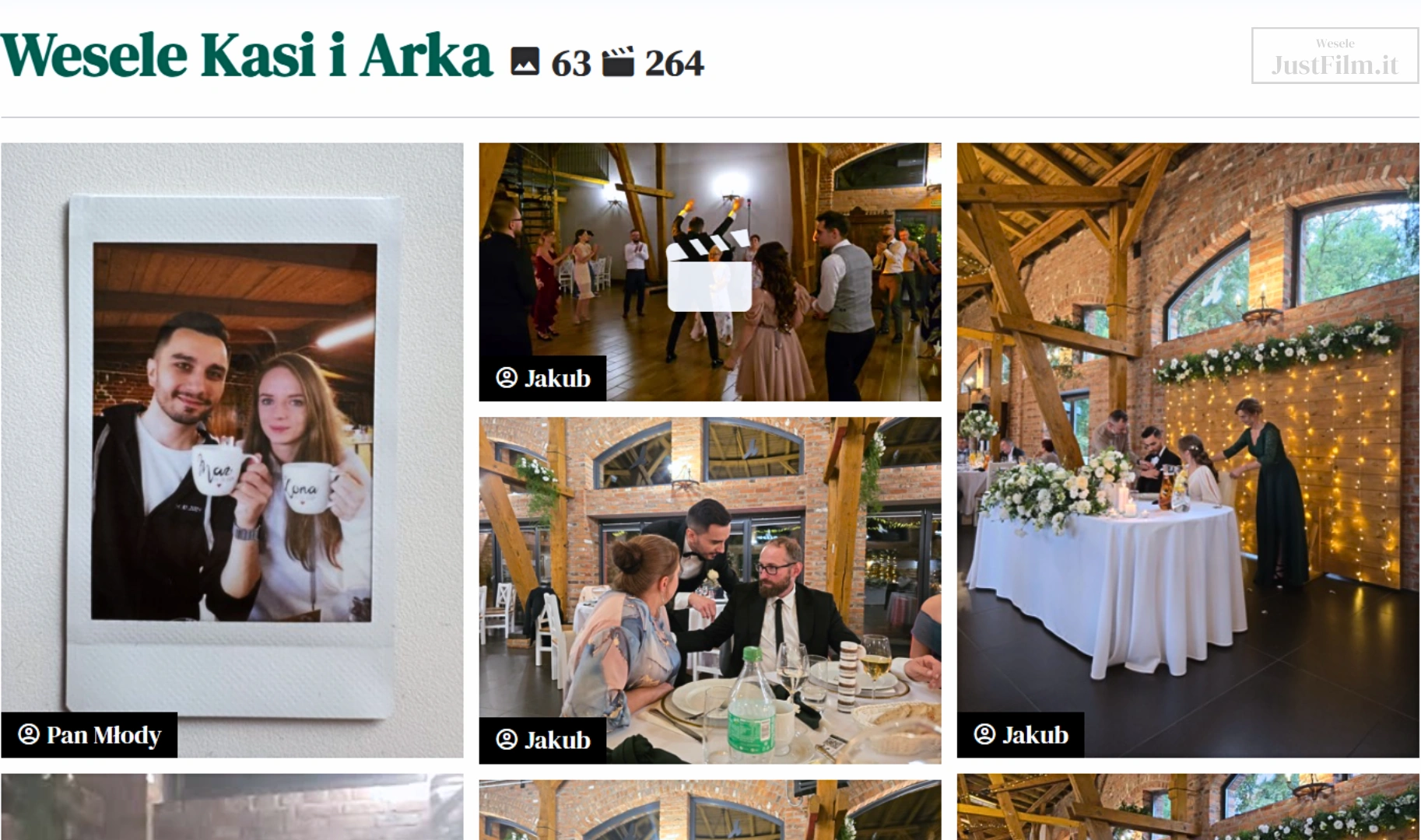 Online wedding photo gallery
