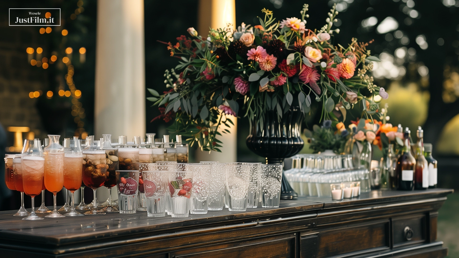 DIY drinks at a wedding
