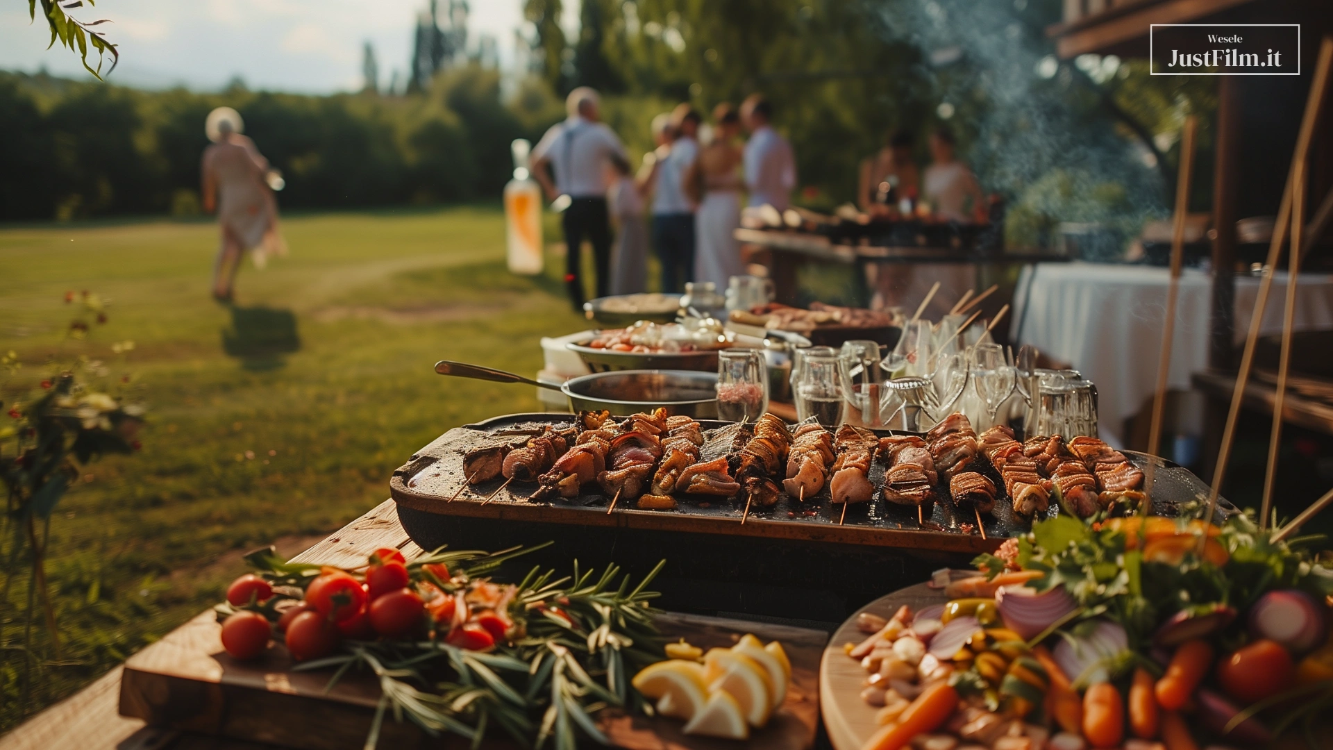 Campfire / grill at a wedding