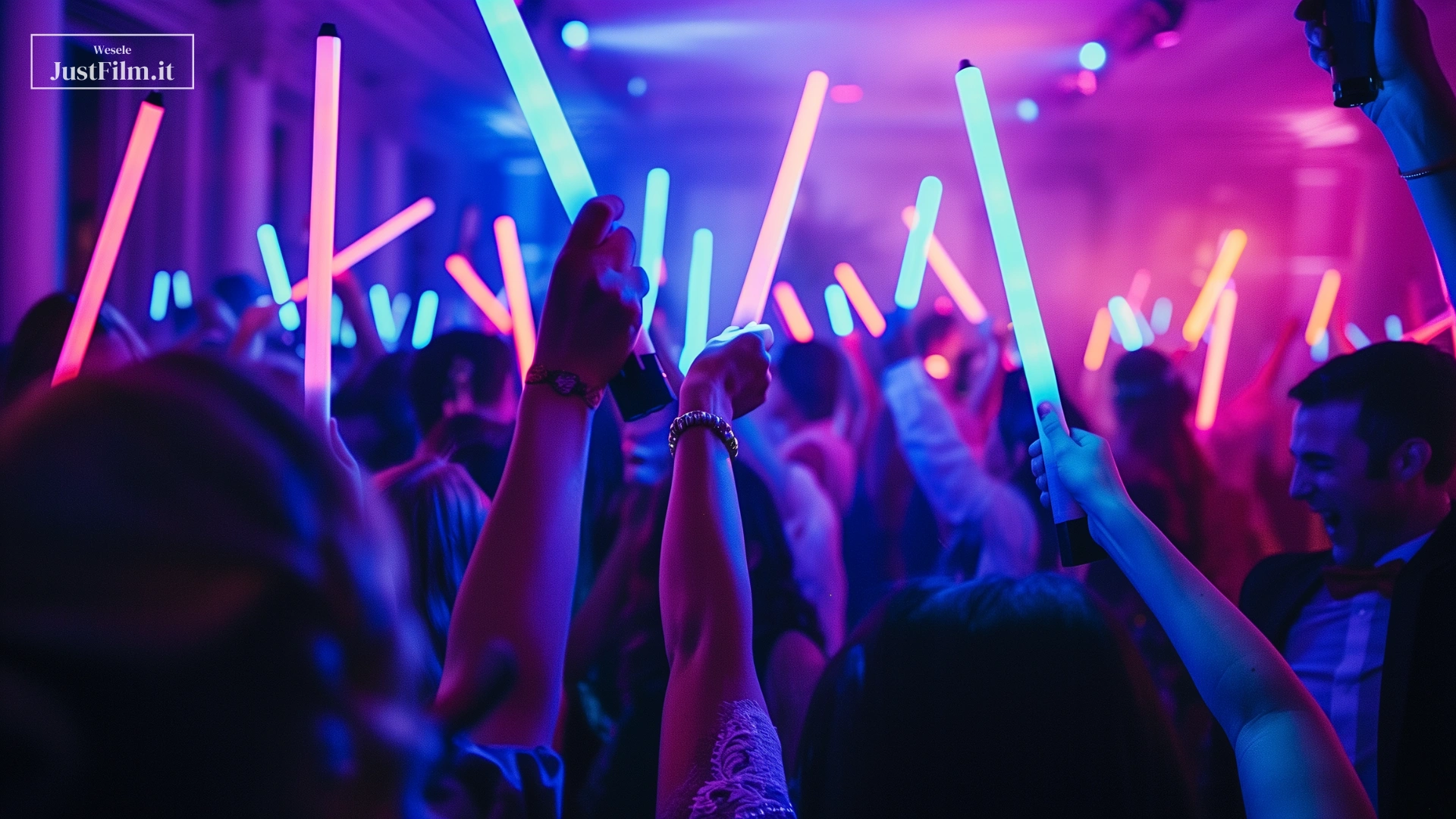LED glow sticks at a wedding