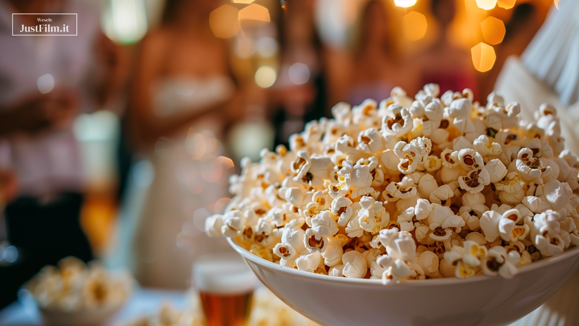 Popcorn machine at a wedding