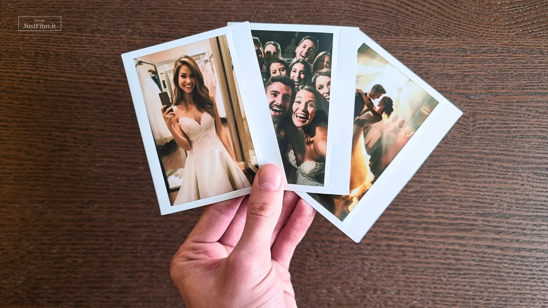 Instax / Polaroid used as a wedding guest book
