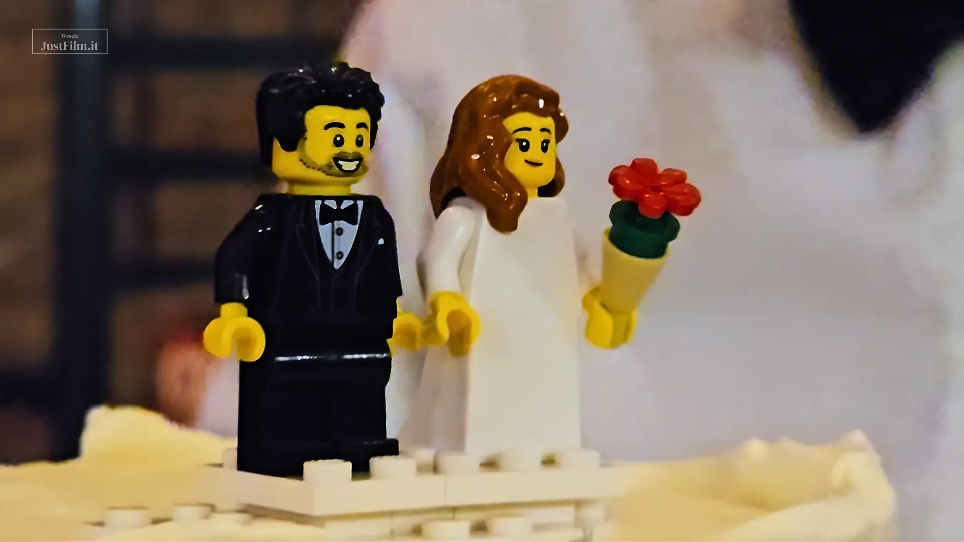 LEGO bricks used as a unique wedding guest book
