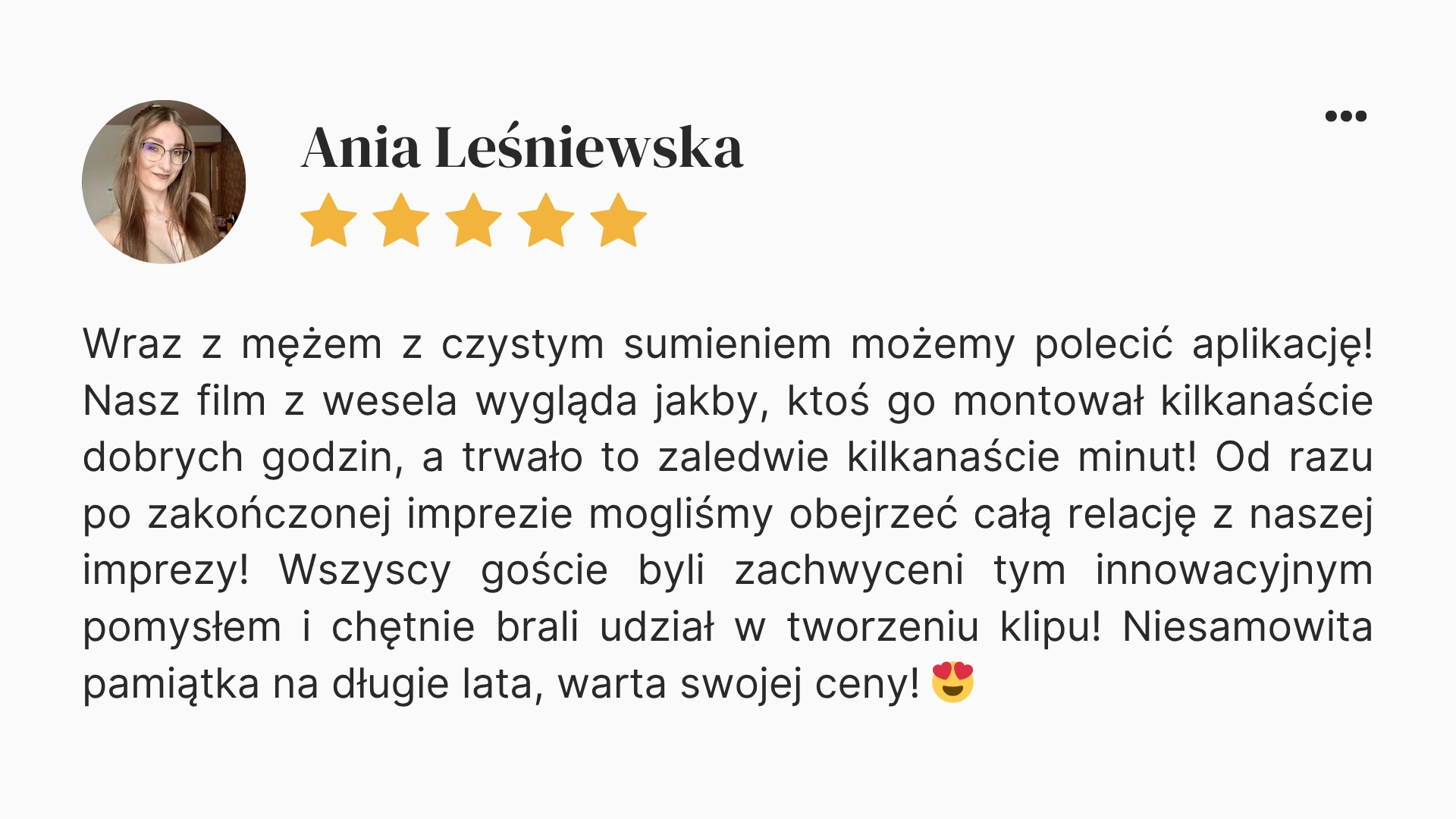 Opinia o aplikacji weselnej JustFilm.it
